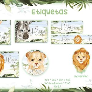 Etiqueta Escolar Safari