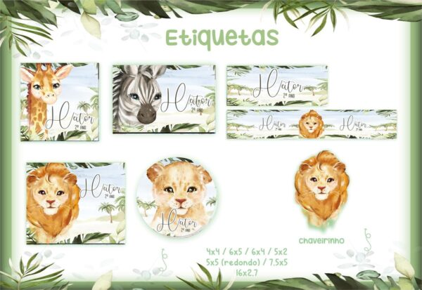 Etiqueta Escolar Safari
