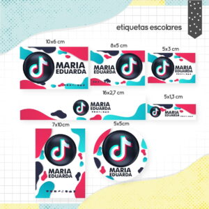 Etiqueta Escolar Tik Tok - Arquivo Digital 5 etiqueta escolar tik tok arquivo digital