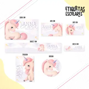 Etiqueta Escolar Unicórnio 8 Etiqueta Escolar Unicórnio