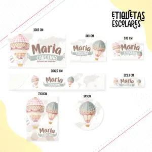Etiqueta Escolar Volta ao Mundo Menina