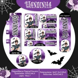 Etiqueta Escolar Wandinha Addams 11 Etiqueta Escolar Wandinha Addams