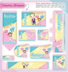 Etiquetas Escolares Alerquina Harley Quinn - Arquivo Digital