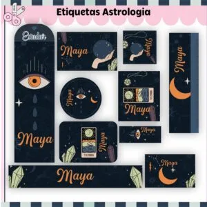 Etiquetas Escolares Astrologia - Arquivo Digital 9 Etiquetas Escolares Astrologia - Arquivo Digital