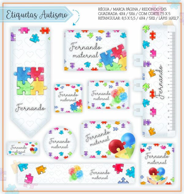 Etiquetas Escolares Autismo - Arquivo Digital