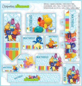 Etiquetas Escolares Backyardigans - Arquivo Digital