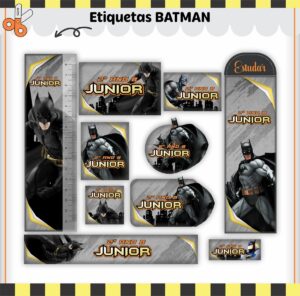 Etiquetas Escolares Batman V2 - Arquivo Digital