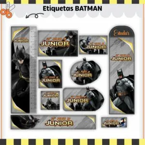 Etiquetas Escolares Batman V2 - Arquivo Digital 12 Etiquetas Escolares Batman V2 - Arquivo Digital
