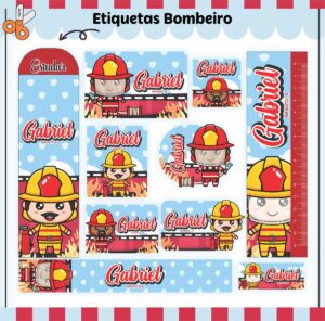 Etiquetas Escolares Bombeiros - Arquivo Digital