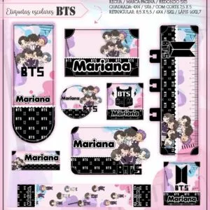 Etiquetas Escolares BTS - Arquivo Digital