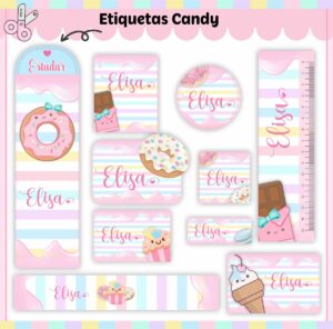 Etiquetas Escolares Candy - Arquivo Digital