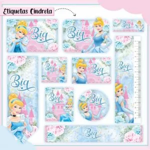 Etiquetas Escolares Cinderela - Arquivo Digital
