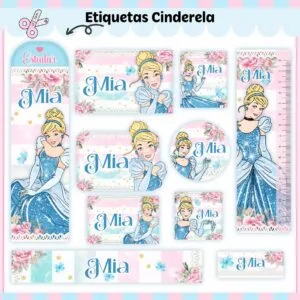 Etiquetas Escolares Cinderela V2 - Arquivo Digital 23 Etiquetas Escolares Cinderela V2 - Arquivo Digital