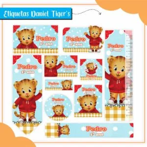 Etiquetas Escolares Daniel Tigers - Arquivo Digital 7 Etiquetas Escolares Daniel Tigers - Arquivo Digital