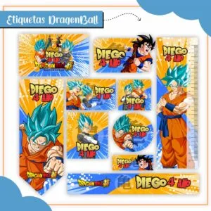 Etiquetas Escolares Dragon Ball Z - Arquivo Digital