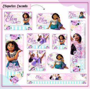 Etiquetas Escolares Encanto - Arquivo Digital