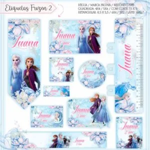 Etiquetas Escolares Frozen 2 - Arquivo Digital 41 Etiquetas Escolares Frozen 2 - Arquivo Digital