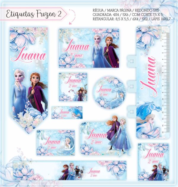 Etiquetas Escolares Frozen 2 - Arquivo Digital