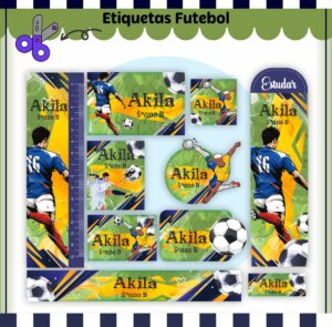 Etiquetas Escolares Futebol - Arquivo Digital