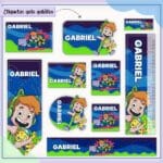 Etiquetas Escolares Gato Galático - Arquivo Digital