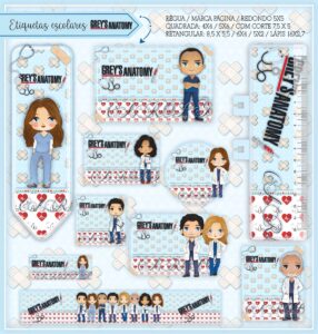 Etiquetas Escolares Grey's Anatomy - Arquivo Digital