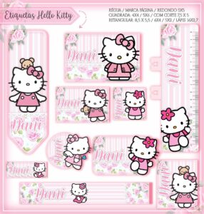 Etiquetas Escolares Hello Kitty - Arquivo Digital