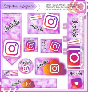 Etiquetas Escolares Instagram - Arquivo Digital