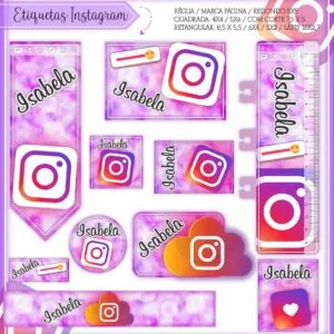 Etiquetas Escolares Instagram - Arquivo Digital 3 Etiquetas Escolares Instagram - Arquivo Digital