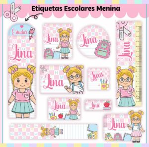 Etiquetas Escolares Kit Aluninhas - Arquivo Digital