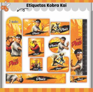 Etiquetas Escolares Kobra Kai - Arquivo Digital