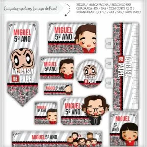 Etiquetas Escolares La Casa de Papel - Arquivo Digital