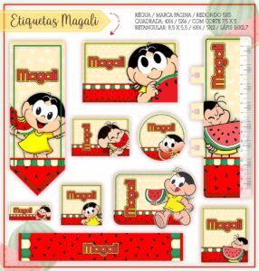 Etiquetas Escolares Magali - Arquivo Digital