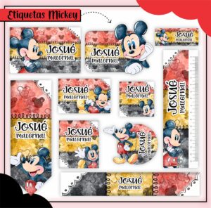 Etiquetas Escolares Mickey - Arquivo Digital