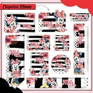Etiquetas Escolares Minnie Vermelha - Arquivo Digital 32 Etiquetas Escolares Minnie Vermelha - Arquivo Digital