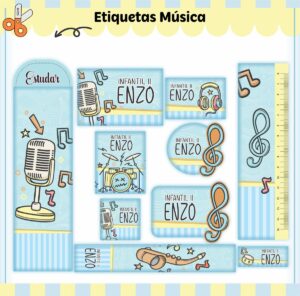 Etiquetas Escolares Música - Arquivo Digital