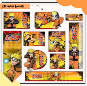 Etiquetas Escolares Naruto - Arquivo Digital