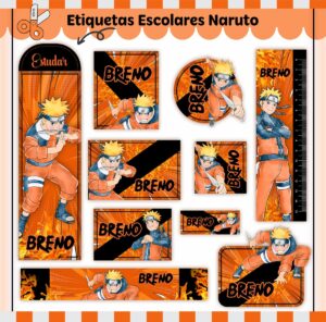 Etiquetas Escolares Naruto V2 - Arquivo Digital