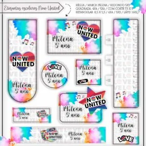 Etiquetas Escolares Now United - Arquivo Digital 25 Etiquetas Escolares Now United - Arquivo Digital