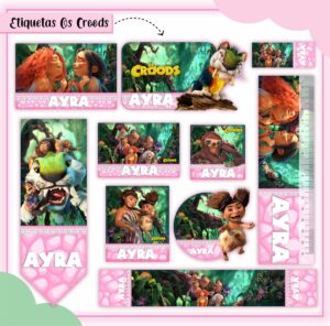 Etiquetas Escolares Os Croods - Arquivo Digital