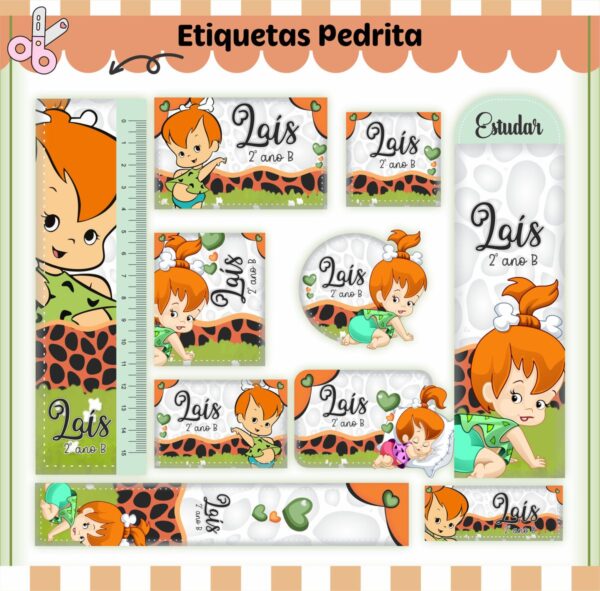 Etiquetas Escolares Pedrita - Arquivo Digital