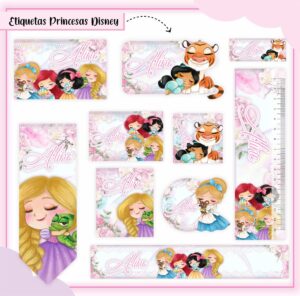 Etiquetas Escolares Princesa Cute - Arquivo Digital