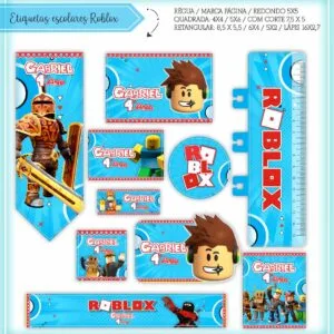 Etiquetas Escolares Roblox - Arquivo Digital 15 Etiquetas Escolares Roblox - Arquivo Digital