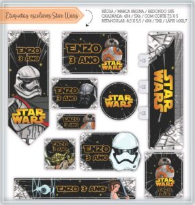 Etiquetas Escolares Stars Wars - Arquivo Digital