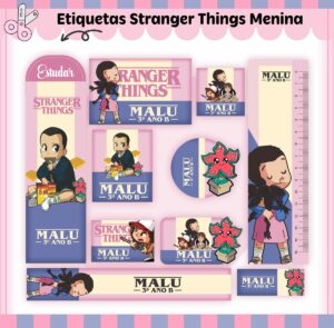 Etiquetas Escolares Stranger Things - Arquivo Digital