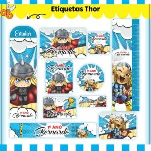 Etiquetas Escolares Thor - Arquivo Digital 20 Etiquetas Escolares Thor - Arquivo Digital