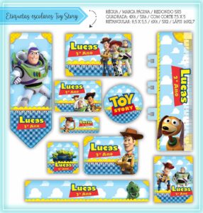 Etiquetas Escolares Toy Story - Arquivo Digital