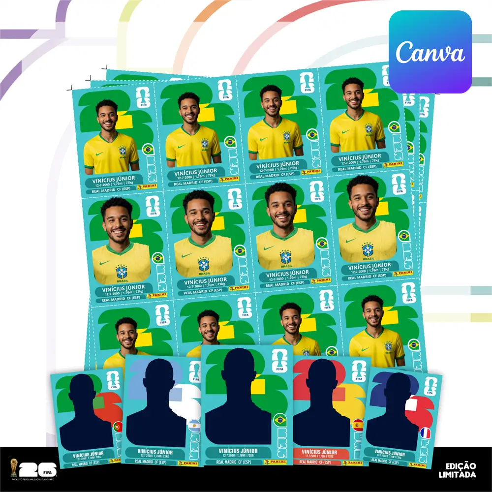Figurinha Copa do Mundo 2026 Personalizada Editável no Canva 4 Figurinha Copa do Mundo 2026 Personalizada Editável no Canva