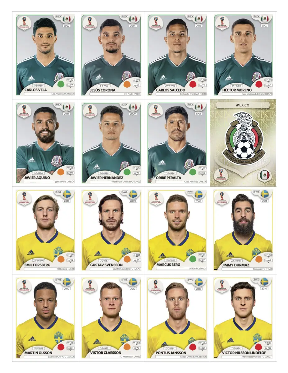 Figurinhas P Imprimir Copa Do Mundo 2018 Russia Em Pdf 9 Arquivo digital PDF com figurinhas da Copa 2018, seleções do México e Suécia.