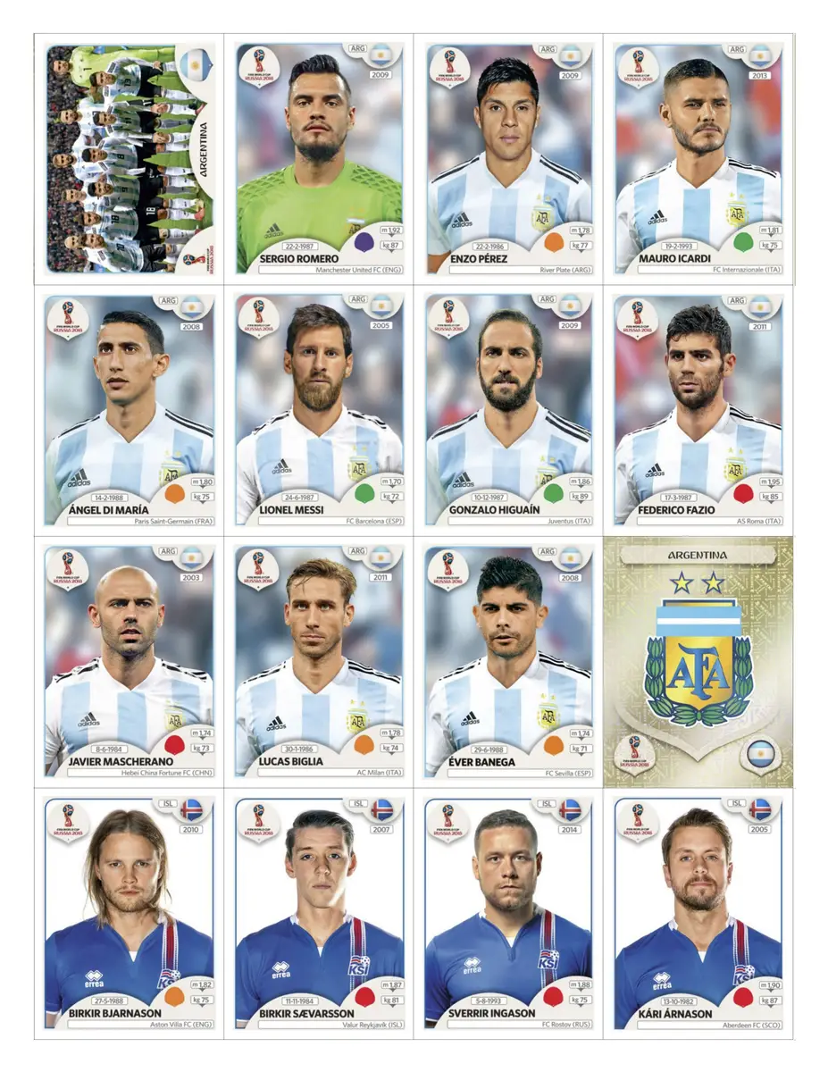 Figurinhas P Imprimir Copa Do Mundo 2018 Russia Em Pdf 5 Figurinhas digitais Copa 2018 Argentina e Islândia em alta definição para impressão.
