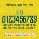 Fonte vetorizada da Seleção Brasileira 2026-2028 em formatos TTF, OTF e SVG.